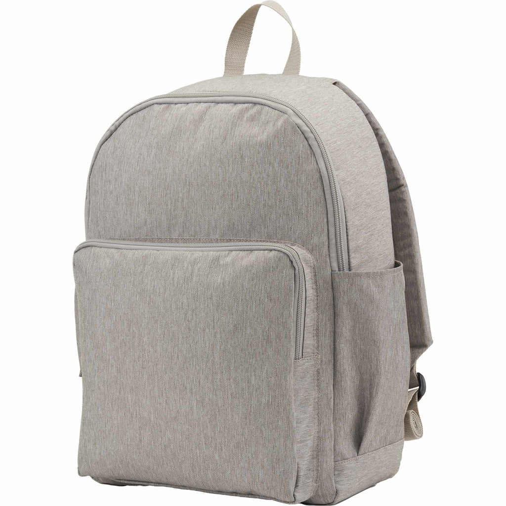 Baye Recycled Laptop Backpack, 15 Inch Embroidery - Gray - Left Angle 2