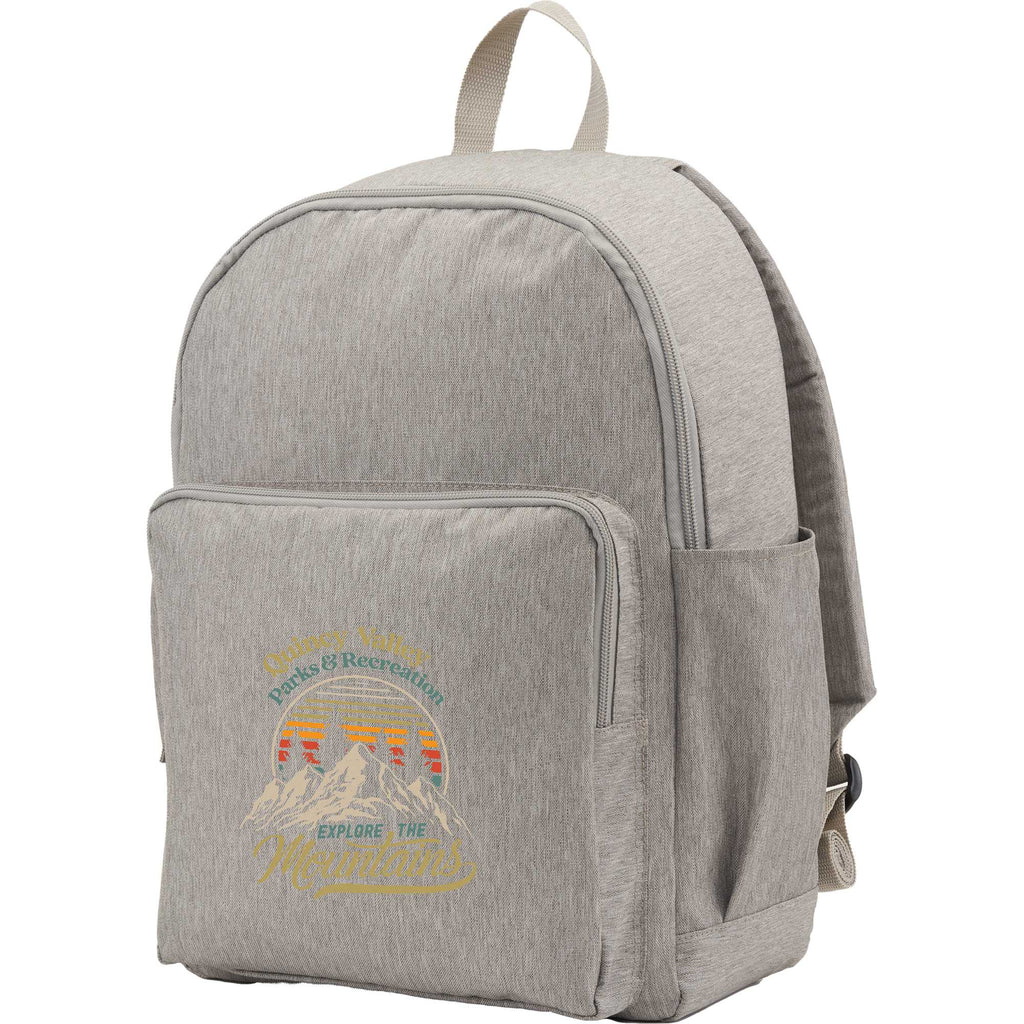 Baye Recycled Laptop Backpack, 15 Inch Embroidery - Gray - Left Angle