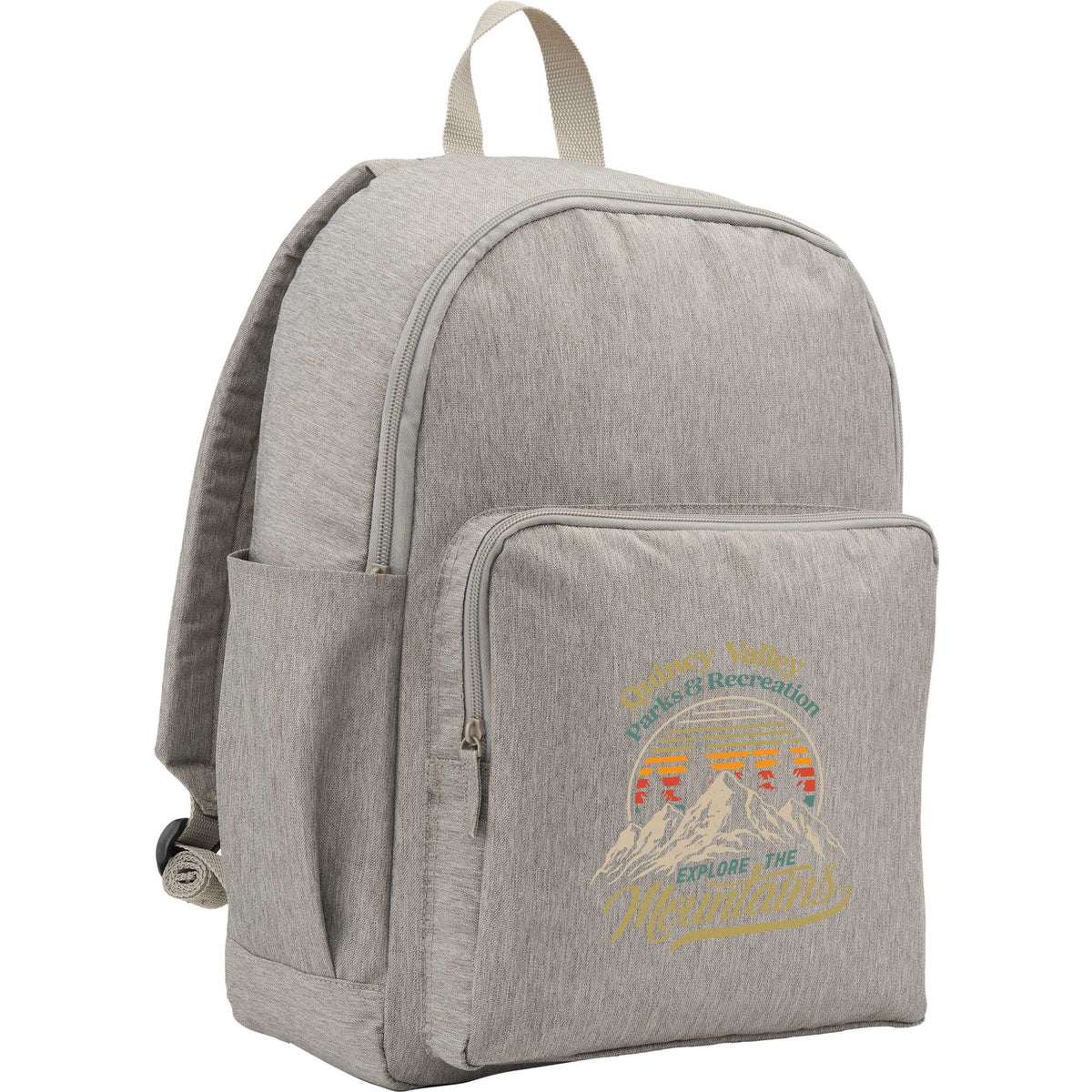 Baye Recycled Laptop Backpack, 15 Inch Embroidery - Gray - Right Angle
