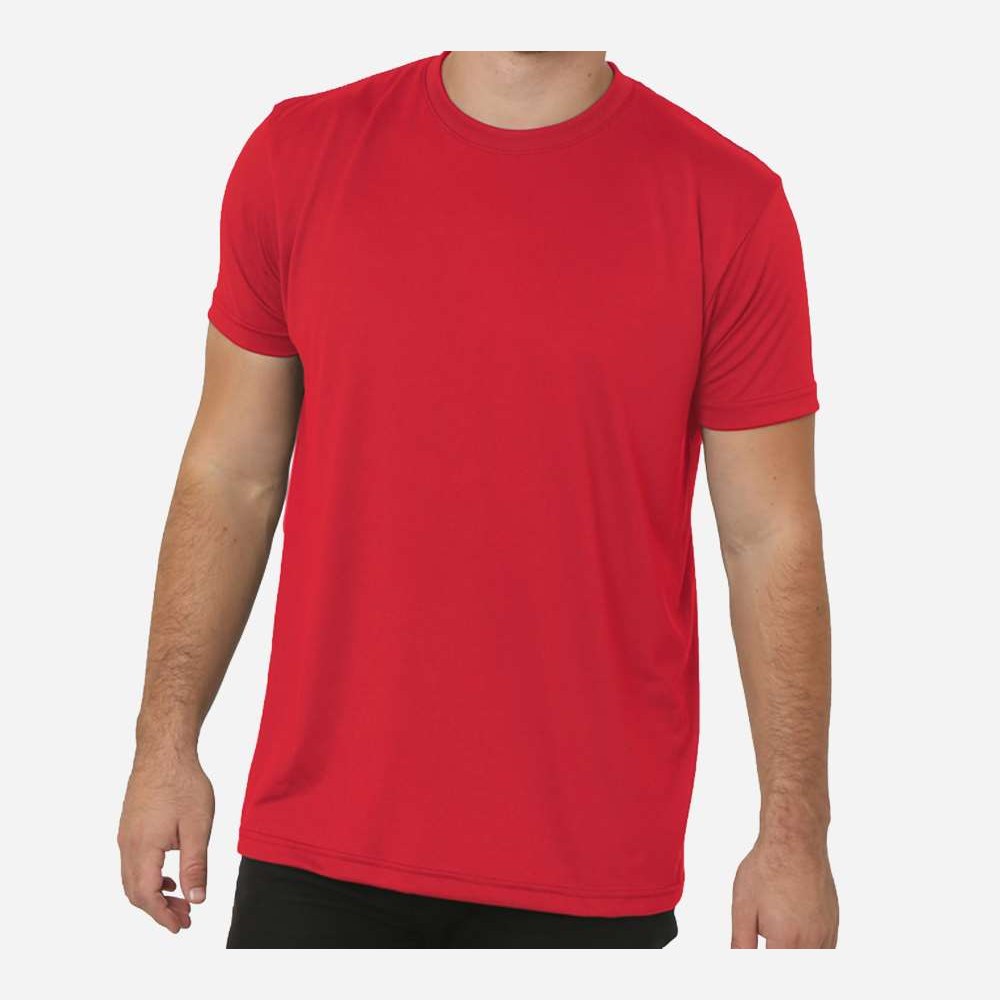 Bayside Unisex USA-Made Performance T-Shirt Full Color - Red - On Model Front