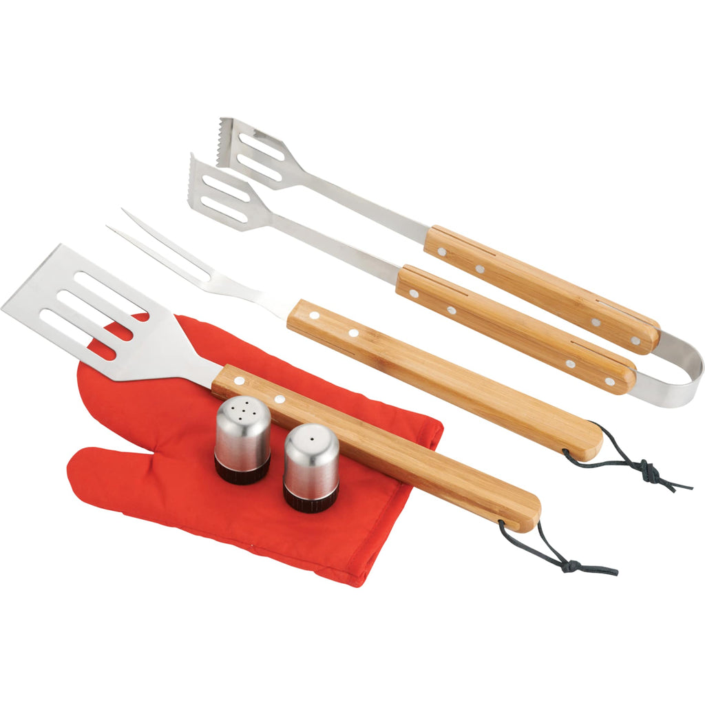 BBQ Apron and Grill Tool Set, 7 Pieces Transfer - Black - Photo