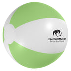 Beach Ball, 12 Inch - White/Green - Pad Print
