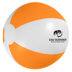 Beach Ball, 12 Inch - White/Orange - Pad Print