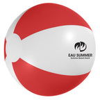 Beach Ball, 12 Inch - White/Red - Pad Print