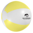 Beach Ball, 12 Inch - White/Yellow - Pad Print