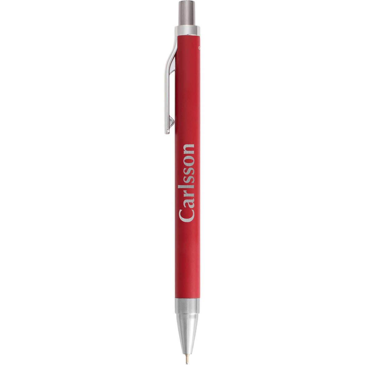 Beau Gel Pen in Recycled Aluminum Laser Engraving - Red - Front