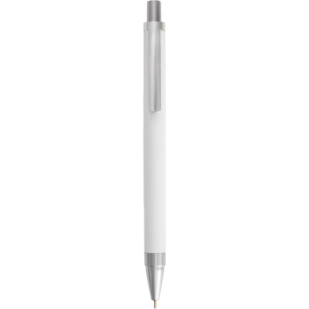 Beau Gel Pen in Recycled Aluminum Laser Engraving - White - Clip