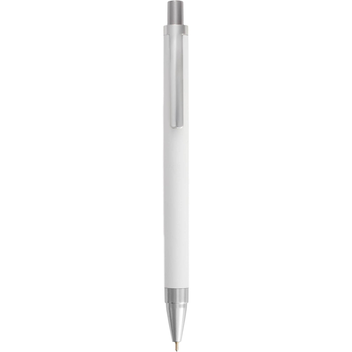 Beau Gel Pen in Recycled Aluminum Laser Engraving - White - Clip