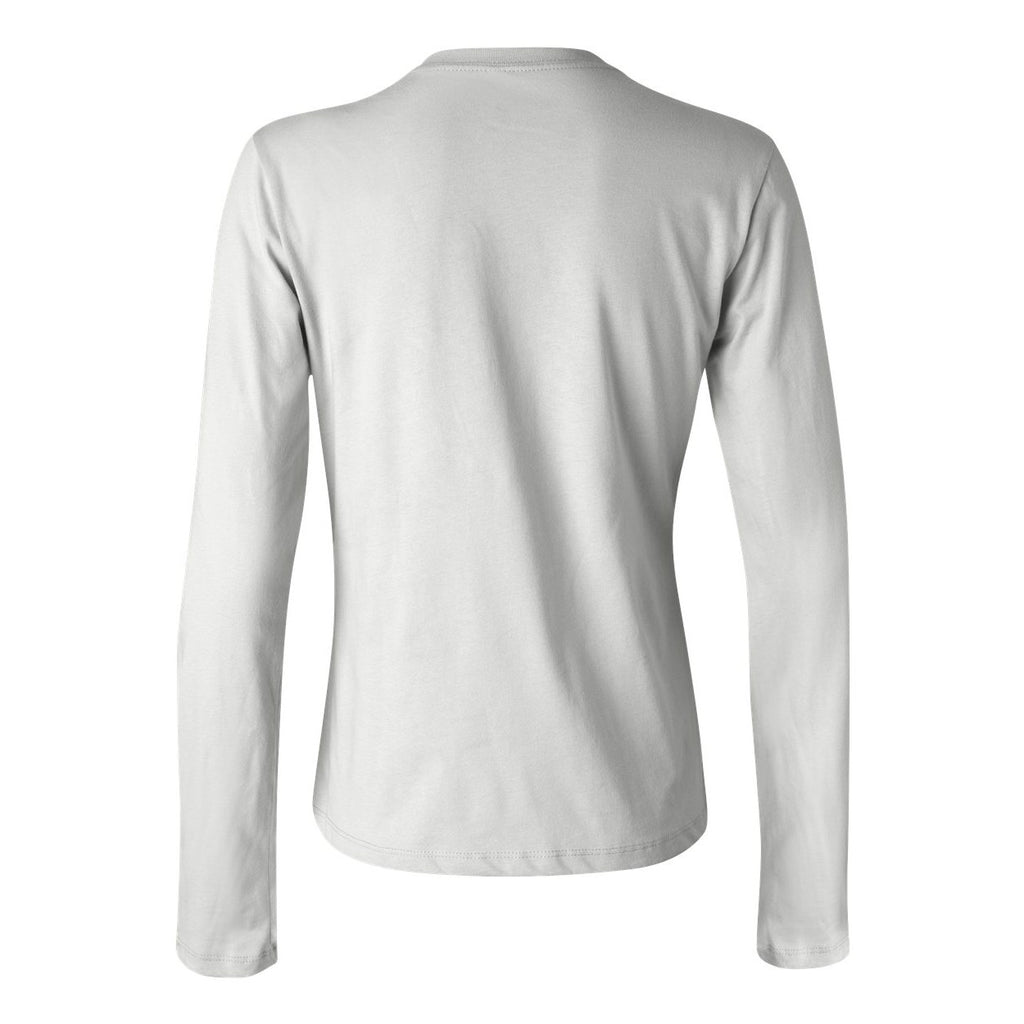 BELLA + CANVAS Women's Jersey Long Sleeve Tee - White - Back