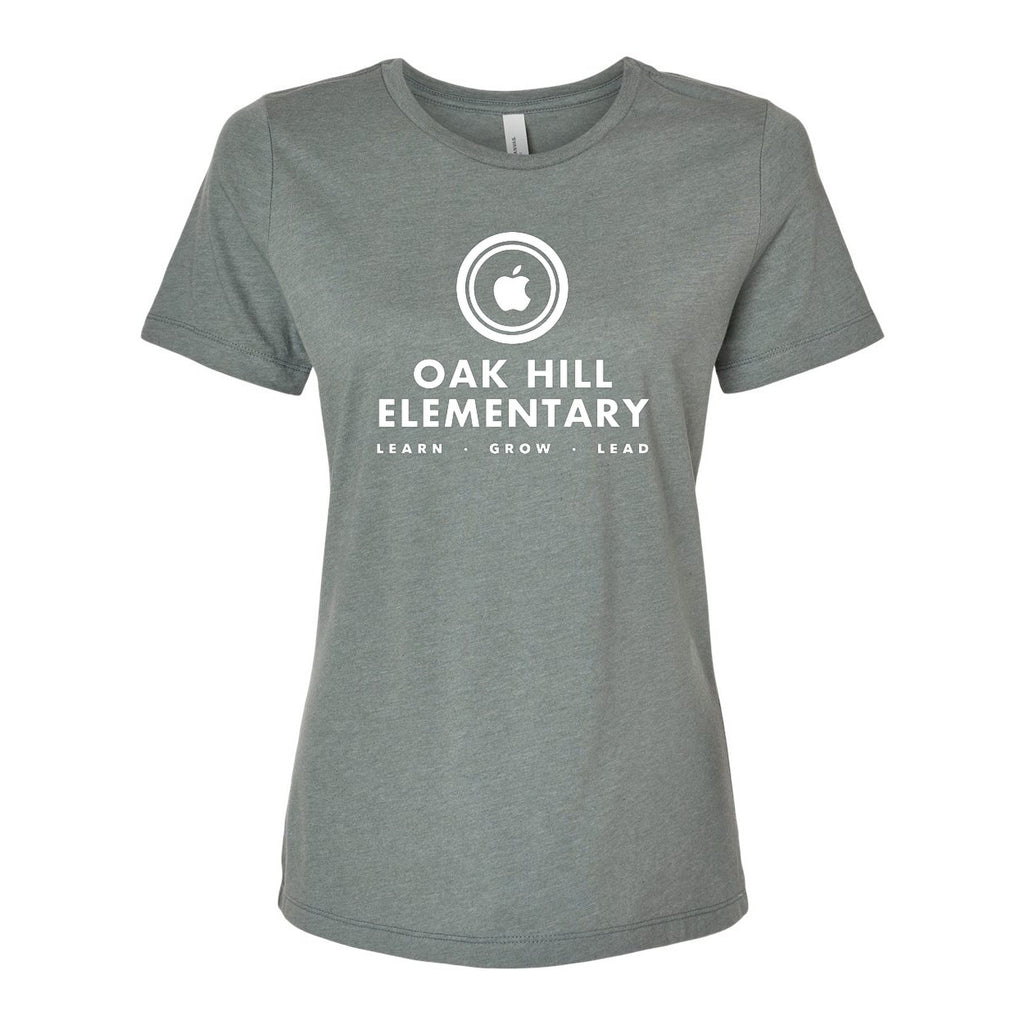 BELLA + CANVAS Women's Relaxed Fit Heather CVC Tee - Heather Blue Storm - Front
