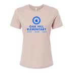 BELLA + CANVAS Women's Relaxed Fit Heather CVC Tee - Heather Pink Gravel - Front