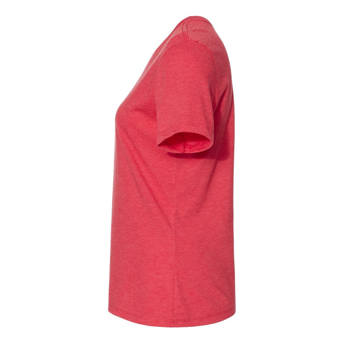 BELLA + CANVAS Women's Relaxed Fit Heather CVC Tee - Heather Red - Direct Side