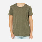 BELLA + CANVAS Youth Triblend Tee - Olive Triblend - On Model Front