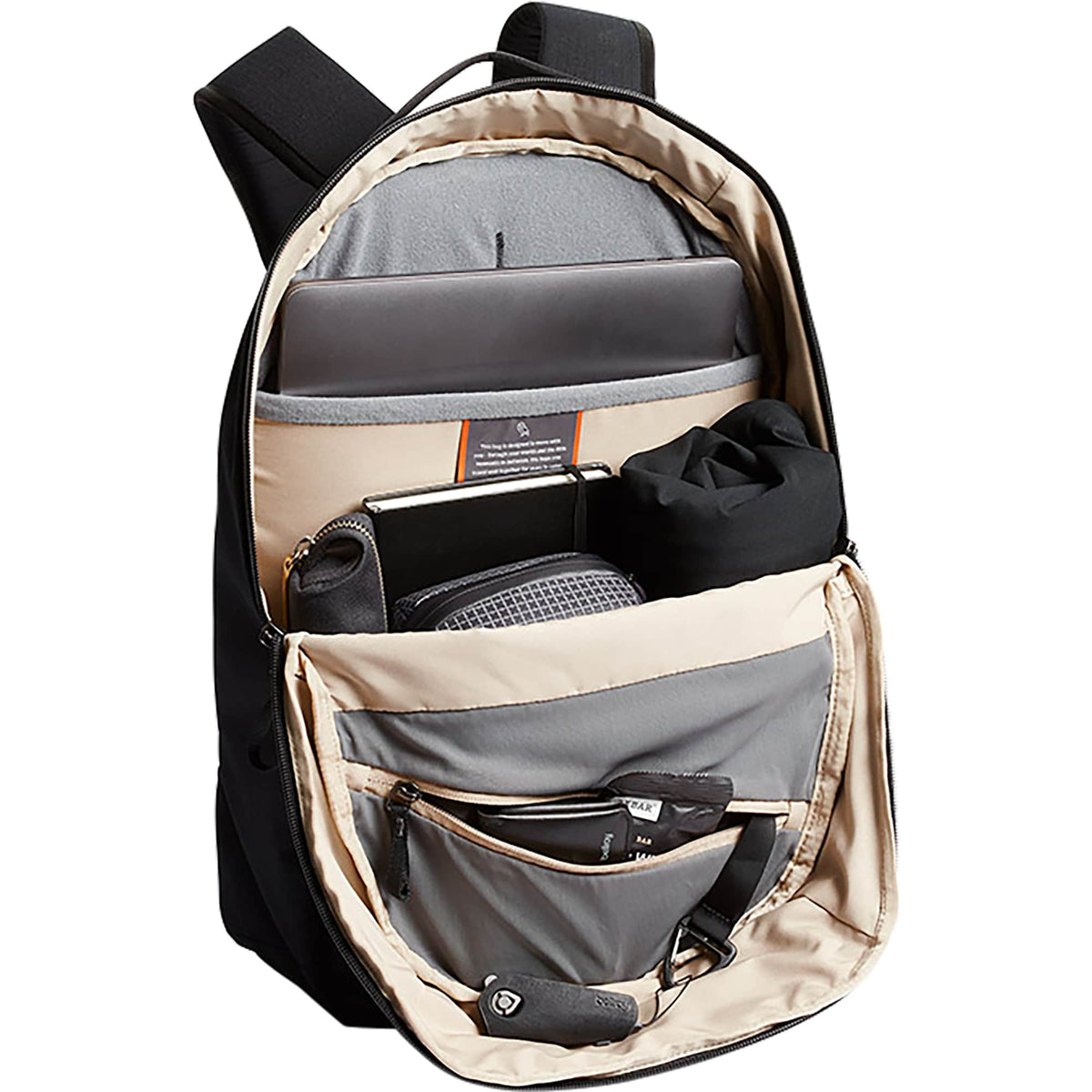 Bellroy Via Laptop Backpack, 16 Inch Transfer - Black - Right Angle Open 2