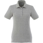 Belmont Cotton Pique Polo for Women Embroidery - Heather Grey - Front Flat