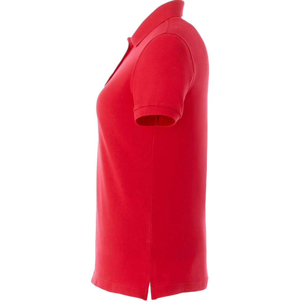 Belmont Cotton Pique Polo for Women Embroidery - Team Red - Left Side