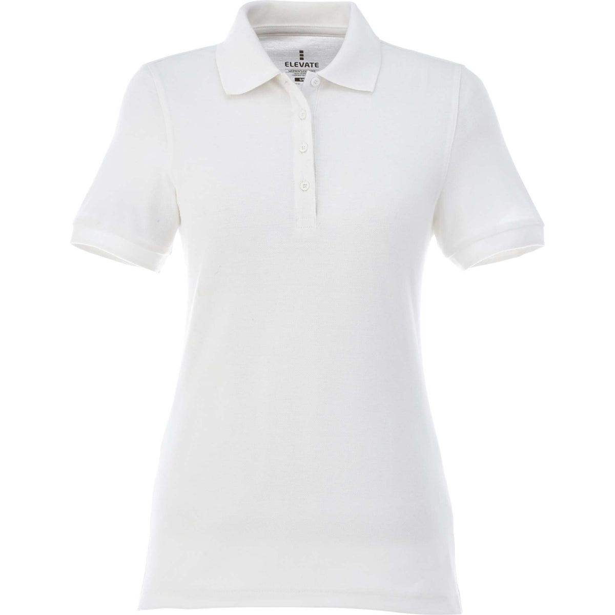 Belmont Cotton Pique Polo for Women Embroidery - White - Front Flat