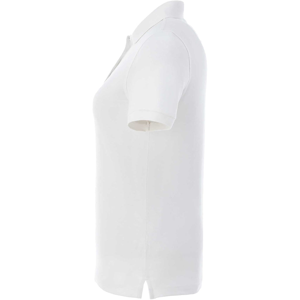 Belmont Cotton Pique Polo for Women Embroidery - White - Left Side