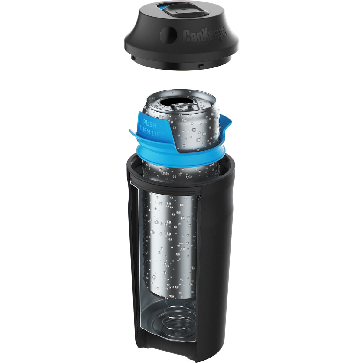 BottleKeeper CanKeeper 3-in-1 Slim Can Cooler - Black - Left Angle 5