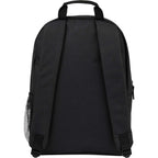 Brady Computer Backpack in Recycled PET, 15 Inch Embroidery - Charcoal - Back