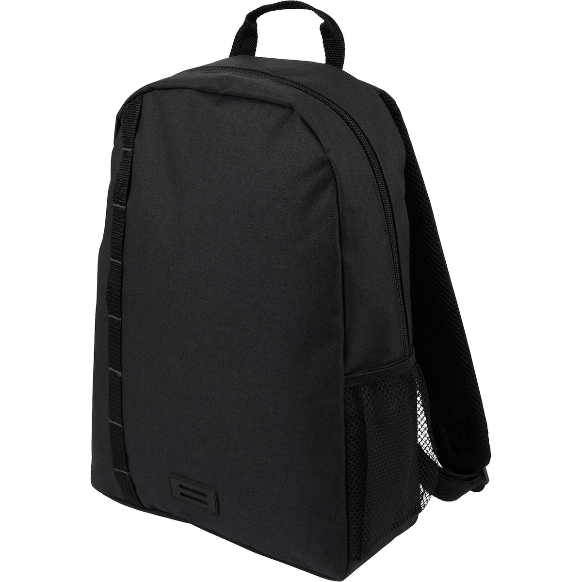 Brady Computer Backpack in Recycled PET, 15 Inch Embroidery - Charcoal - Left Angle