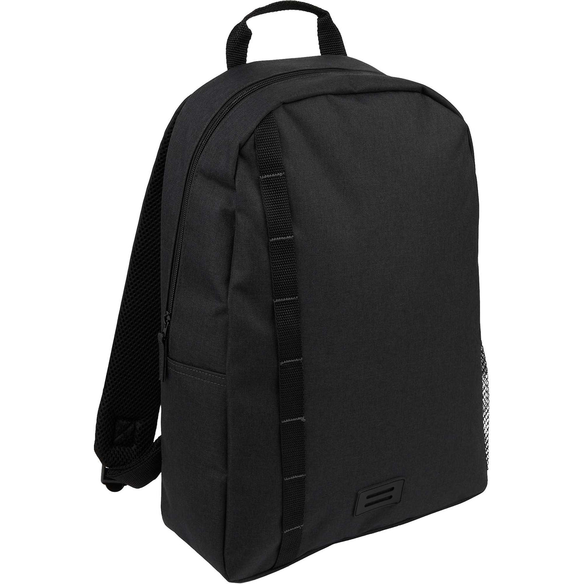 Brady Computer Backpack in Recycled PET, 15 Inch Embroidery - Charcoal - Right Angle