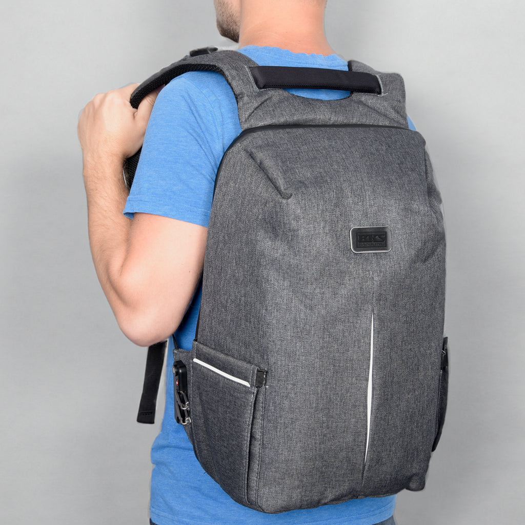 BrandCharger Backpack, Phantom - Gray - Lifestyle_Debossed