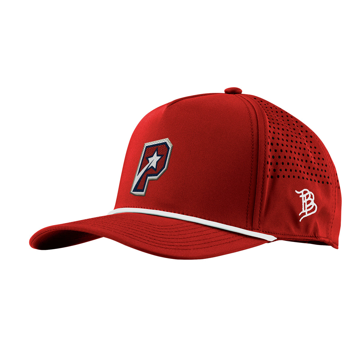 Branded Bills 545 Rope Cap, Bare Curved Embroidery - Red - Embroidery