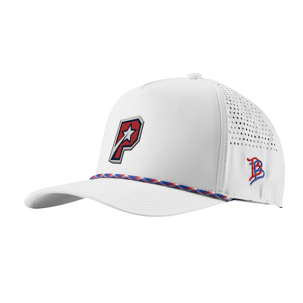 Branded Bills 545 Rope Cap, Bare Curved Embroidery - White with Red/White/Blue - Embroidery