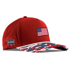 Branded Bills 545 USA Camo Rope Cap, Bare Curved - Red - Embroidery