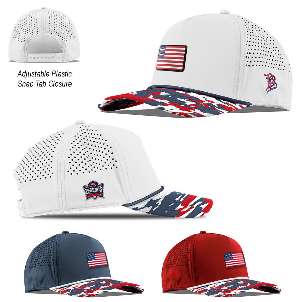 Branded Bills 545 USA Camo Rope Cap, Bare Curved