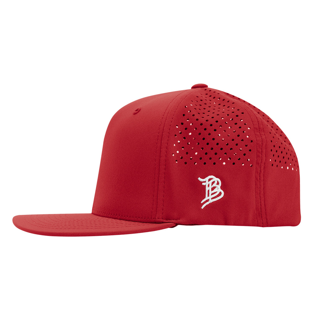 Branded Bills 585 Performance Cap, Bare Flat - Red - Side