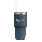 Brea Recycled Stainless Steel Tumbler, 14 oz - Navy - Silk Screen