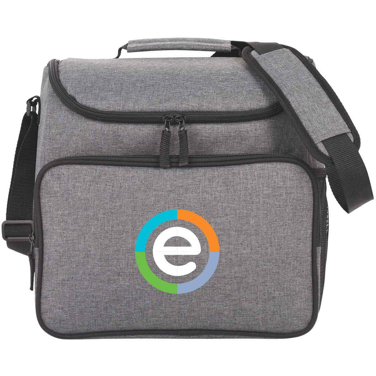 Break Time Recycled Event Cooler for 24 Cans Full Color - Charcoal - Front