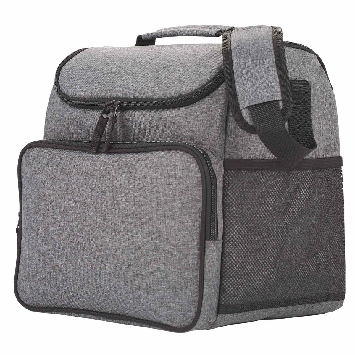 Break Time Recycled Event Cooler for 24 Cans Full Color - Charcoal - Left Angle 3
