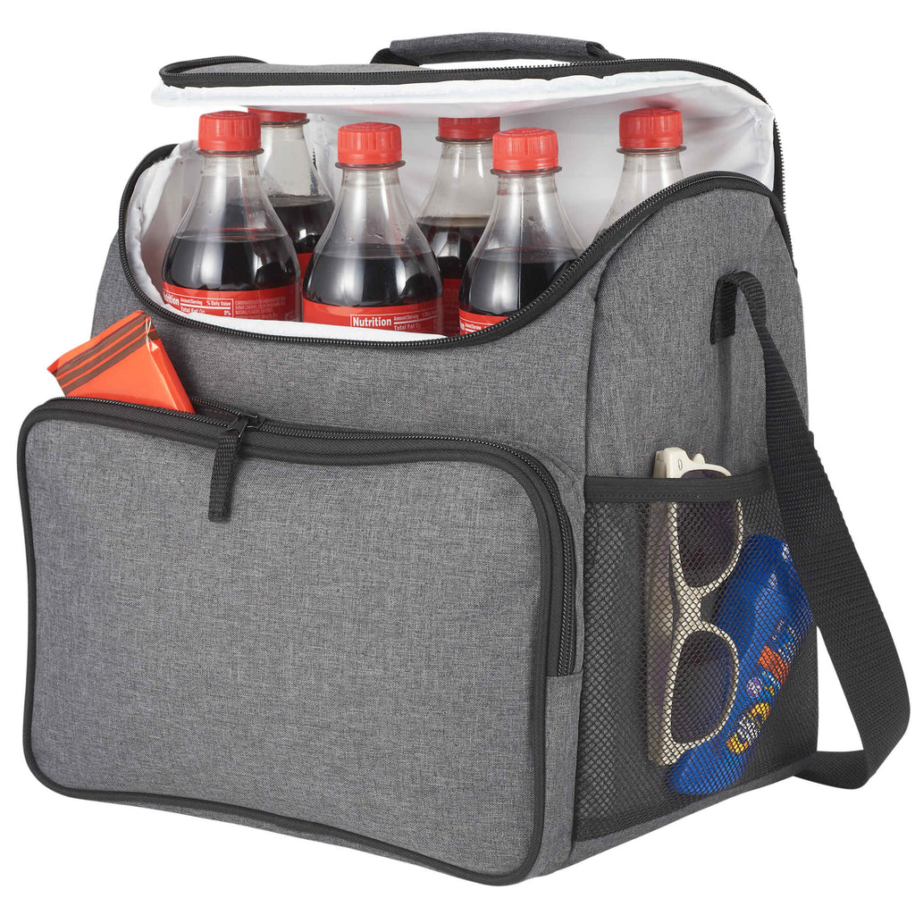 Break Time Recycled Event Cooler for 24 Cans Full Color - Charcoal - Left Angle 4