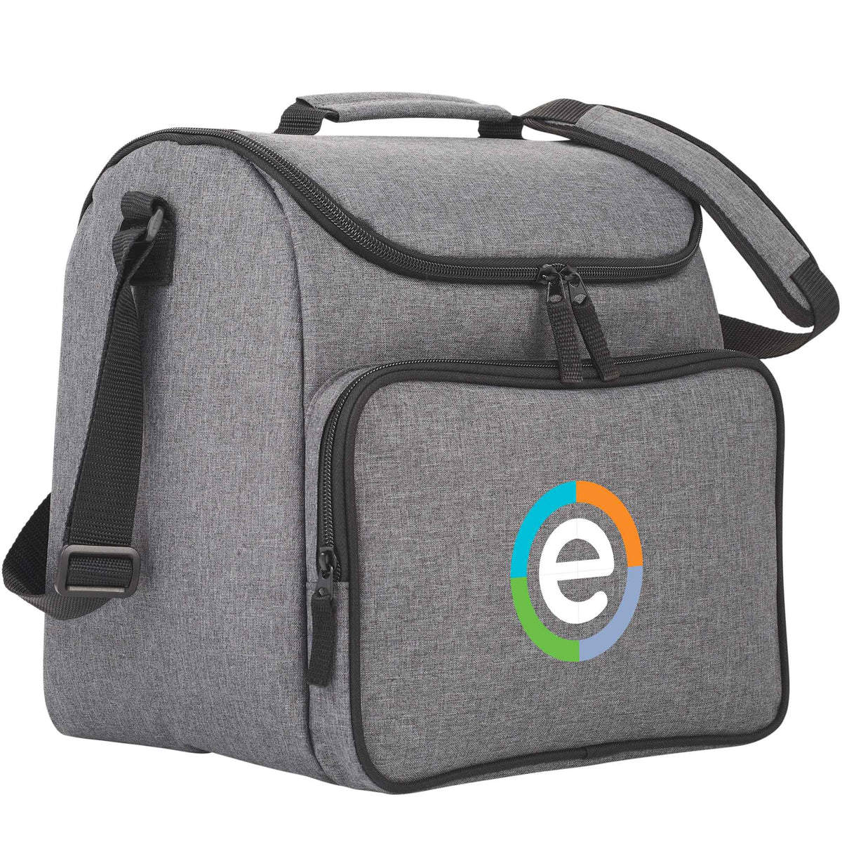Break Time Recycled Event Cooler for 24 Cans Full Color - Charcoal - Right Angle