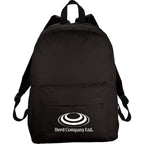 Breckenridge Backpack with Flap Front Pocket Full Color - Black - Front