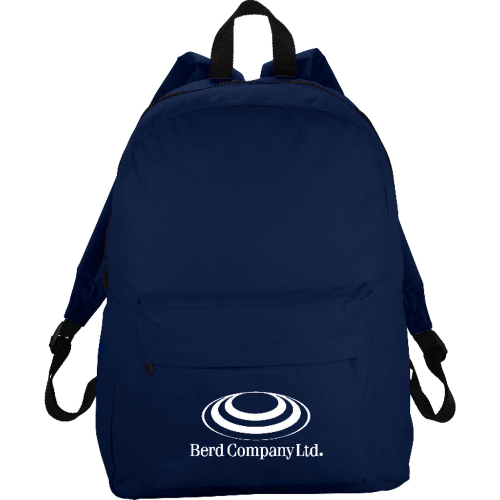 Breckenridge Backpack with Flap Front Pocket Full Color - Navy Blue - Front