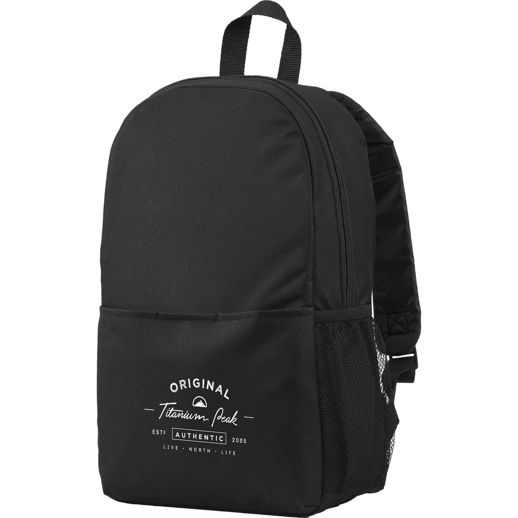 Brix Everyday Backpack in Recycled Polyester Full Color - Black - Left Angle