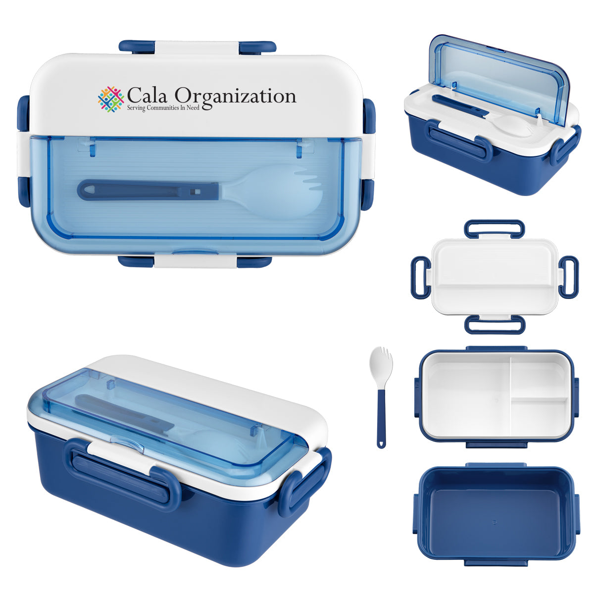 Broadview Bento Box and Spork - Blue - Full Color