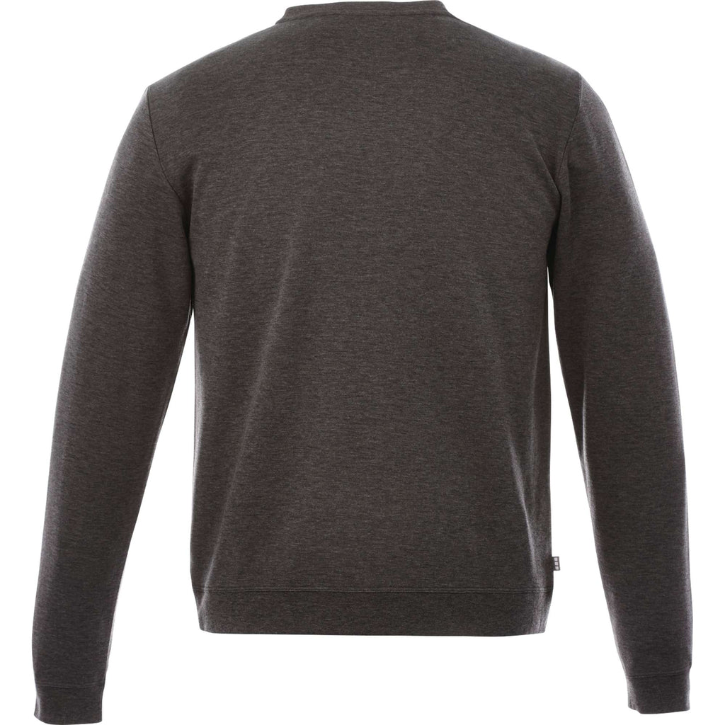 Bromley Knit V-Neck Sweater for Men Embroidery - Heather Dark Charcoal - Back Flat