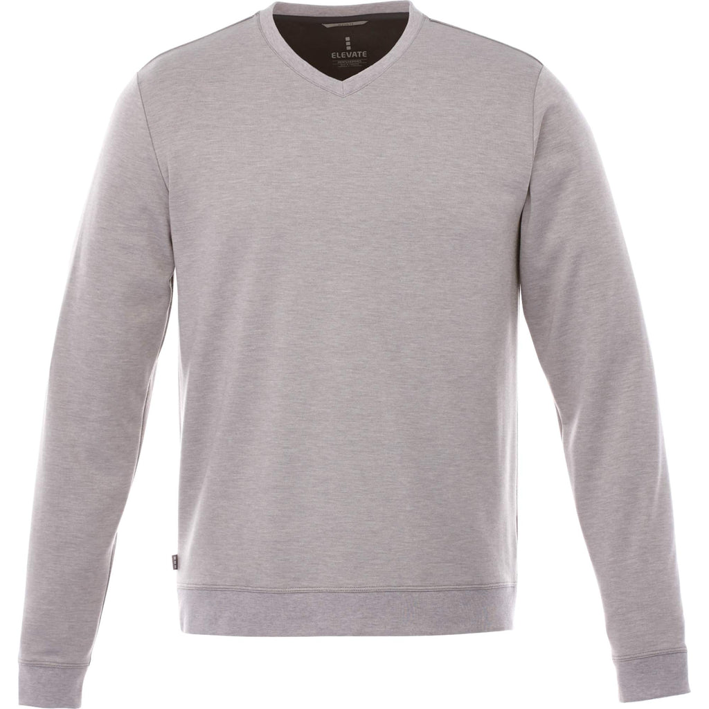 Bromley Knit V-Neck Sweater for Men Transfer - Heather Grey - Front Flat