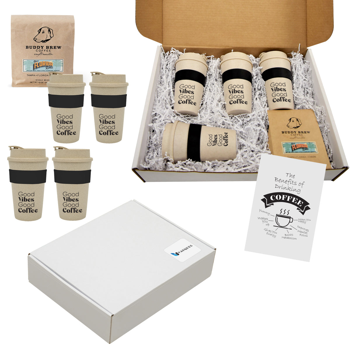Buddy Brew Coffee Gift Set, Serves Four - Buddy Brew Coffee Gift Set For Four