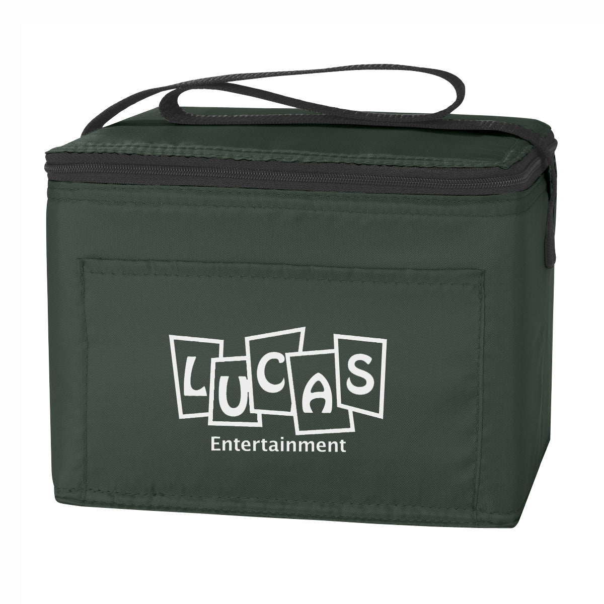Budget Cooler Bag for 6 Cans - Forest Green - Silk Screen