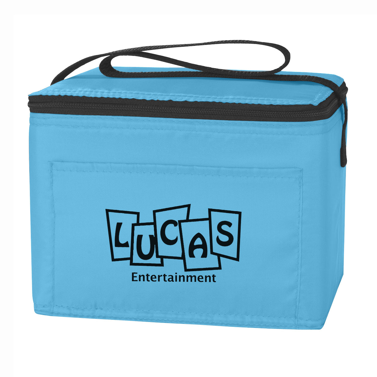 Budget Cooler Bag for 6 Cans - Light Blue - Silk Screen