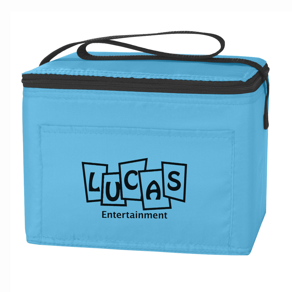 Budget Cooler Bag for 6 Cans - Light Blue - Silk Screen