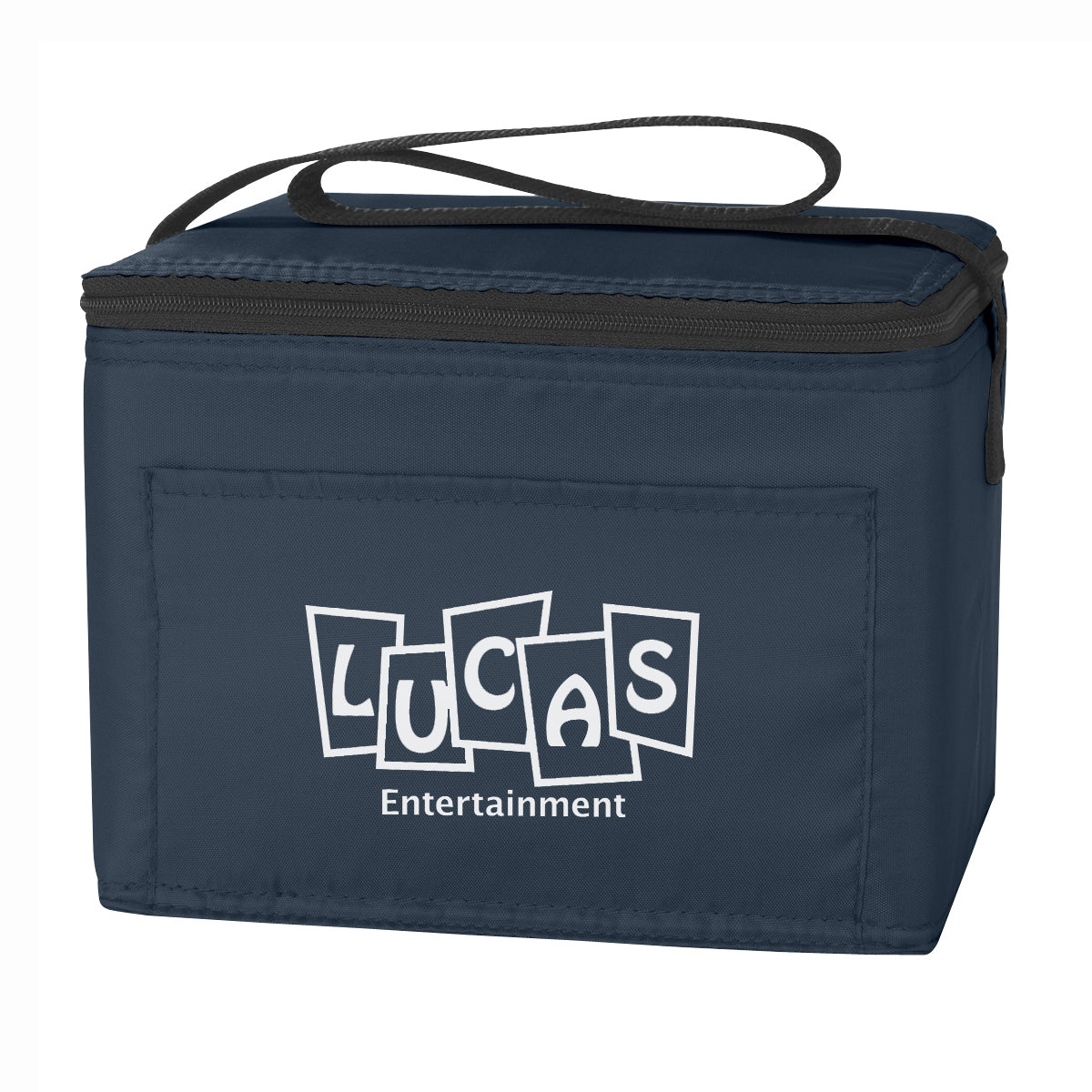 Budget Cooler Bag for 6 Cans - Navy - Silk Screen
