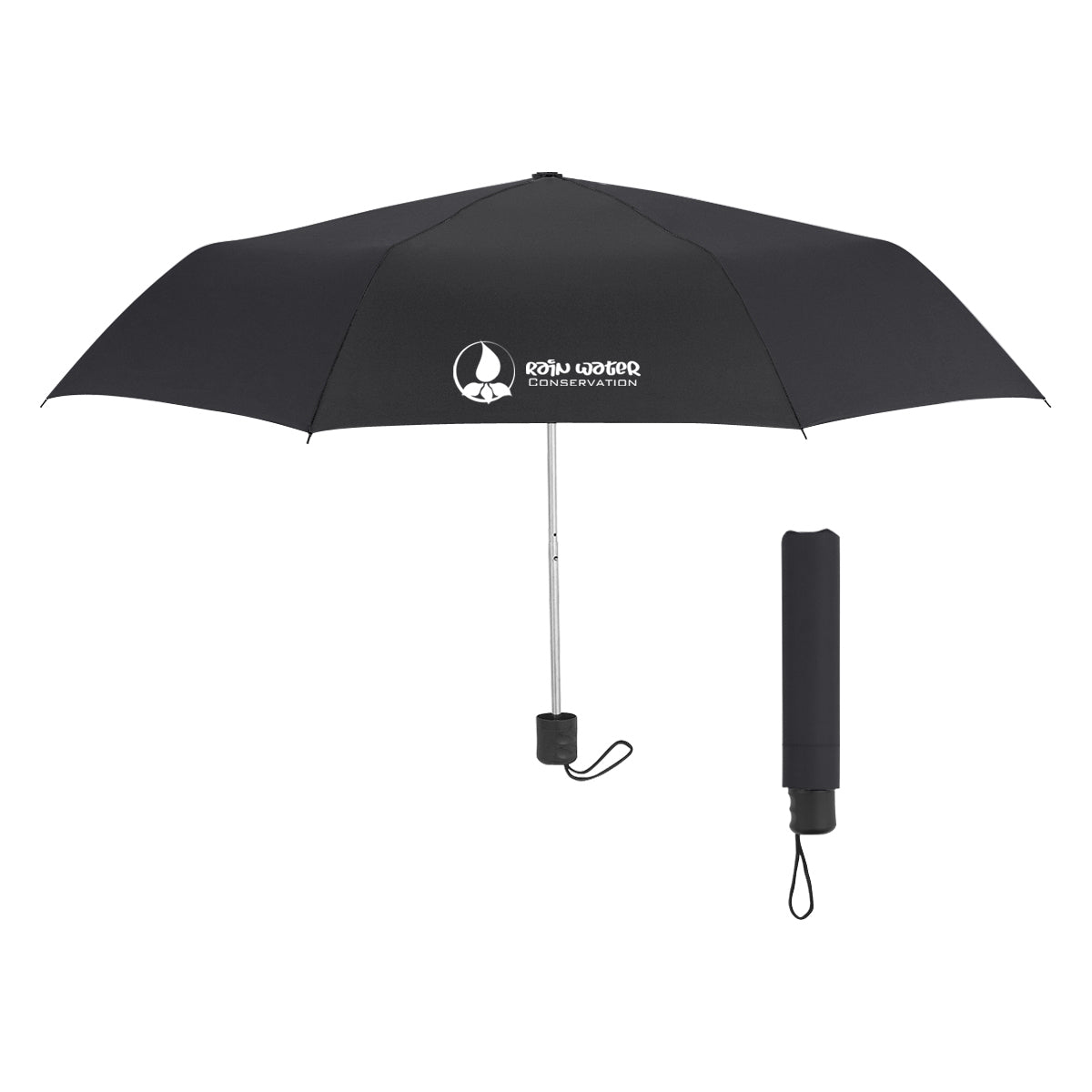Budget Recycled Telescopic Umbrella, 42 Inch Arc - Silk Screen