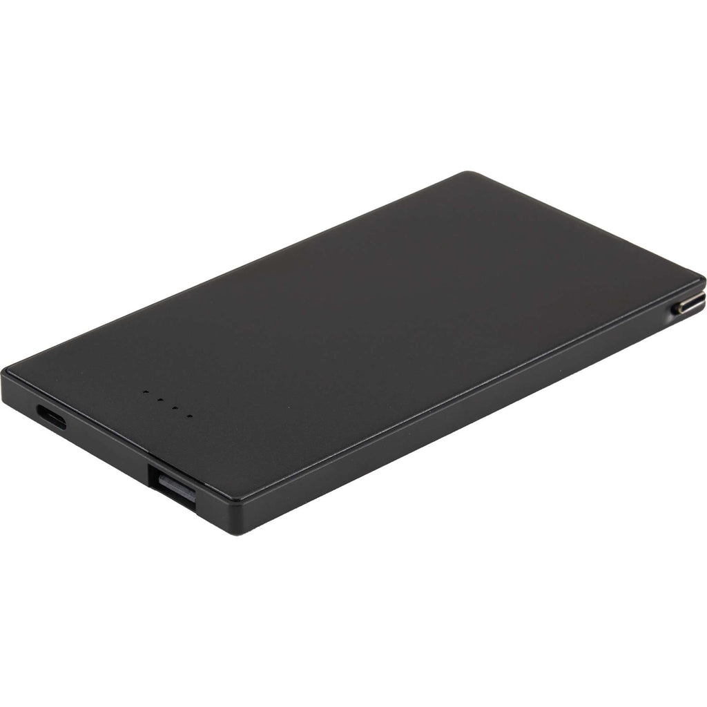 Cable Keeper Slim Power Bank with Built-In USB-C Cable, 4,000 mAh Full Color - Black - Right Angle 3